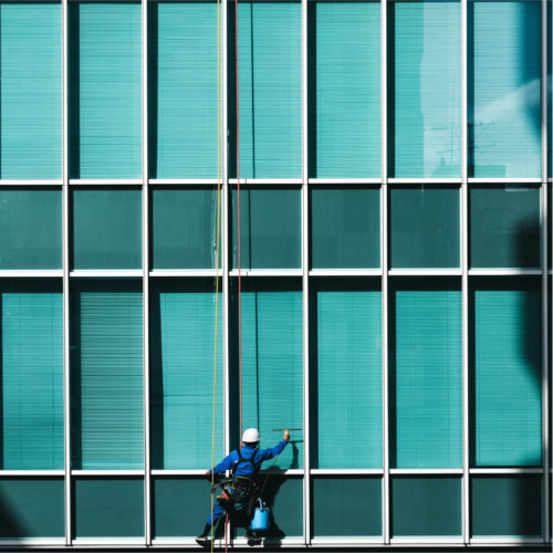 高所ガラス清掃