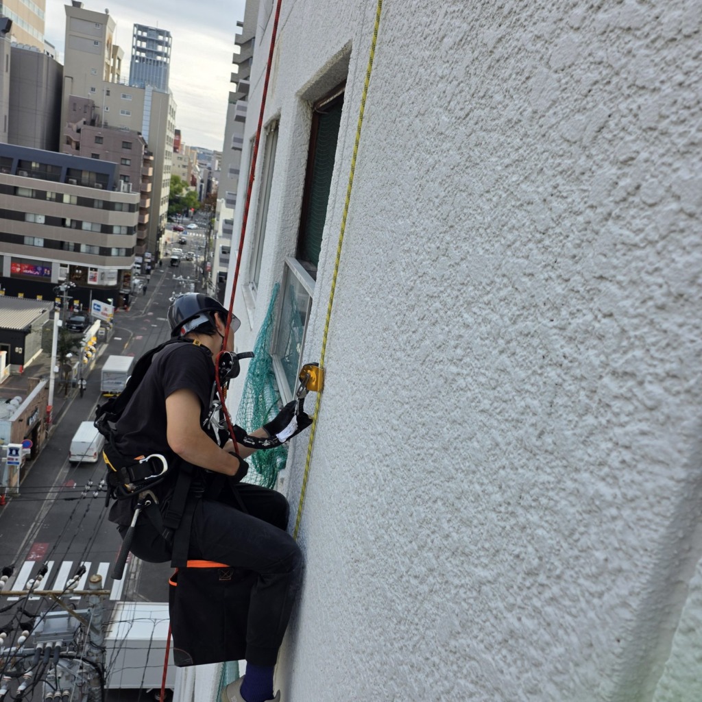 目視・触診・打診で外壁を細かく調査する